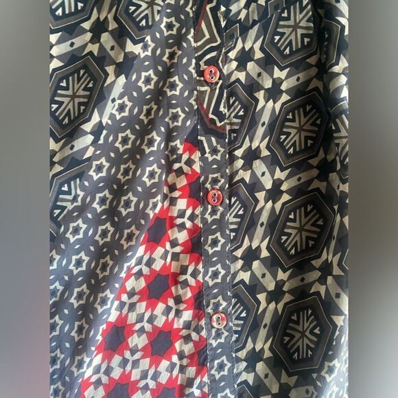 Johnny was multicolored long dress with belt of the same fabric size XS - Picture 10 of 15
